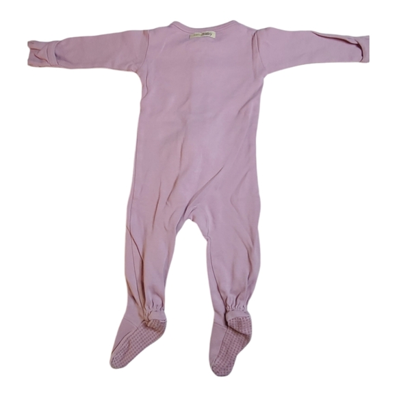 L'ovedbaby organic zipper footie white & lavender | Snap Footie Eggplant-Stone - Picture 12 of 16